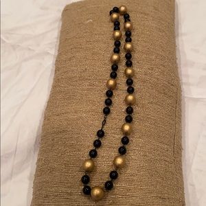 34 “ black & gold beaded necklace